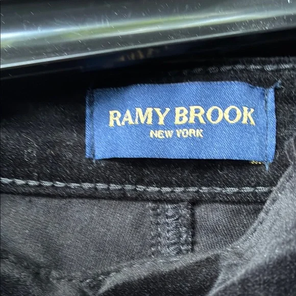 Ramy Brook Women's Velvet Black Romee pants skinny flare 26